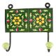 Forest Green Wheel Flower Ceramic Tile Hook